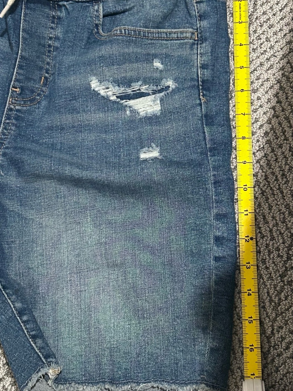 Old Navy Boys XL 14-16 Slim Built-In Tough Distressed Denim Pull-On Shorts NWT - Picture 7 of 8